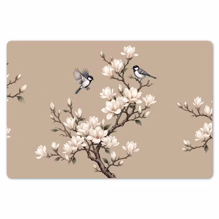 Oosters - Vogels - Beige Placemat vinyl groot -zzsfeer1_Kitchenyeah-website
