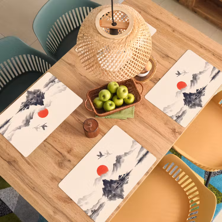 Oosters - Kraanvogels - Landschap Placemat vinyl groot -zzsfeer5_Kitchenyeah-website