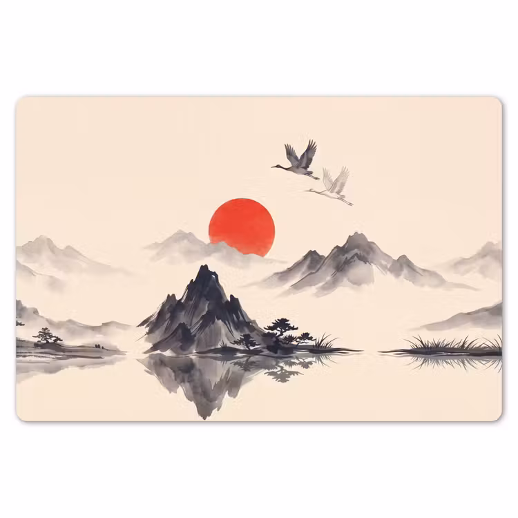 Oosters - Kraanvogels - Landschap Placemat vinyl groot -zzsfeer1_Kitchenyeah-website