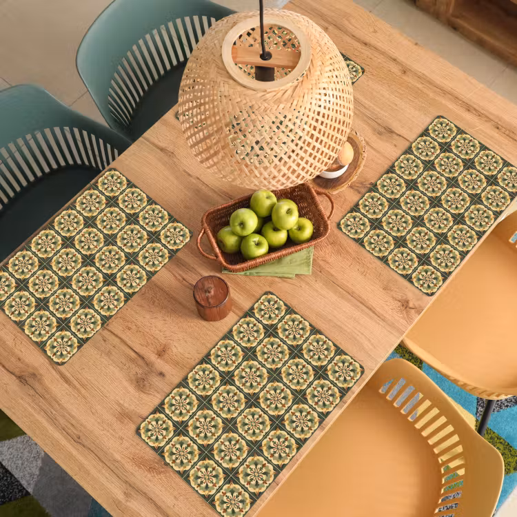 Ornament - Patroon - Groen Placemat vinyl groot 368 -zzsfeer5_Kitchenyeah-website