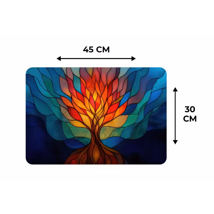 Sierglas - Boom - Rood - Vlakken Placemat vinyl groot -specs