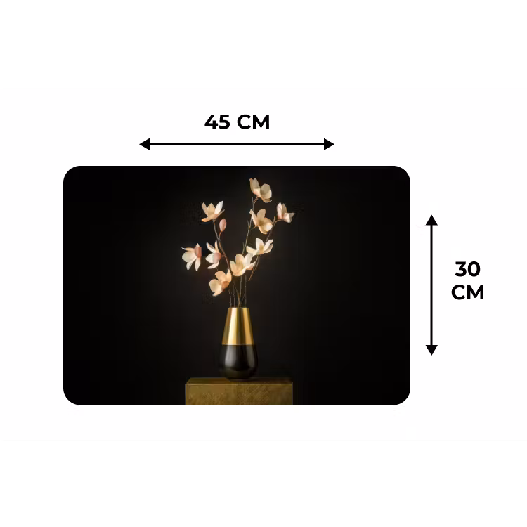 Sierlijk - Boeket - Goud - Vaas Placemat vinyl groot -specs