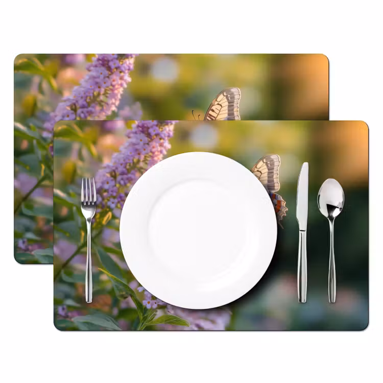 Sierlijke - Vlinder - Paarse - Bloemen Placemat vinyl groot -zzsfeer2_Kitchenyeah-website