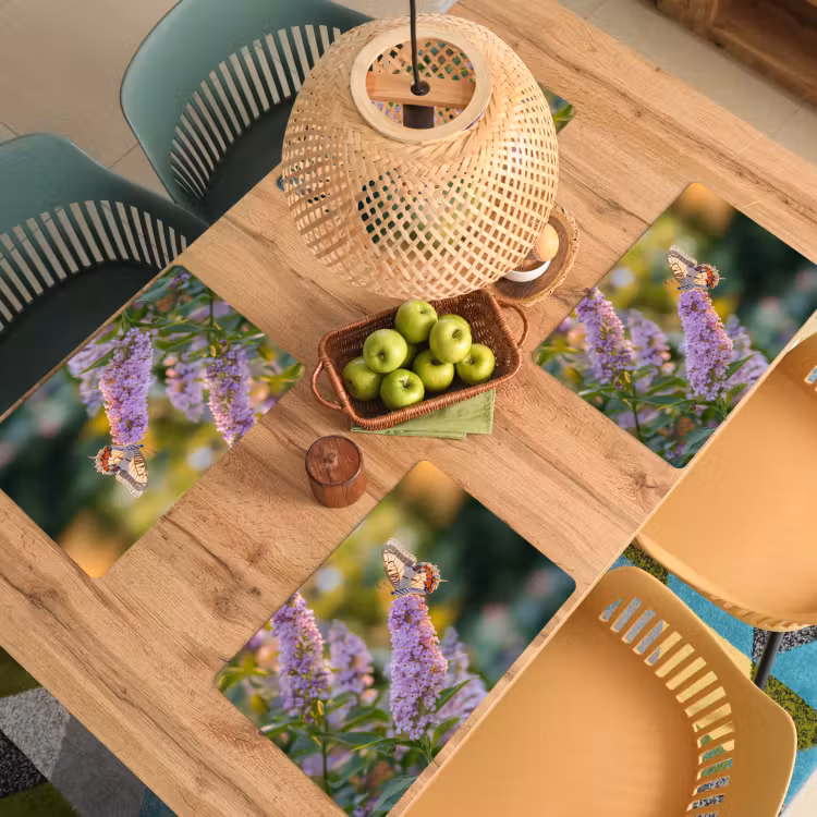 Sierlijke - Vlinder - Paarse - Bloemen Placemat vinyl groot -zzsfeer5_Kitchenyeah-website
