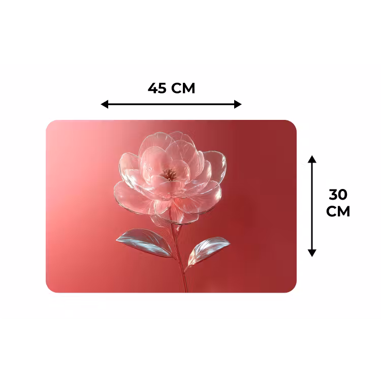Sierlijk - Bloem - Roze - Glazen Placemat vinyl groot -specs