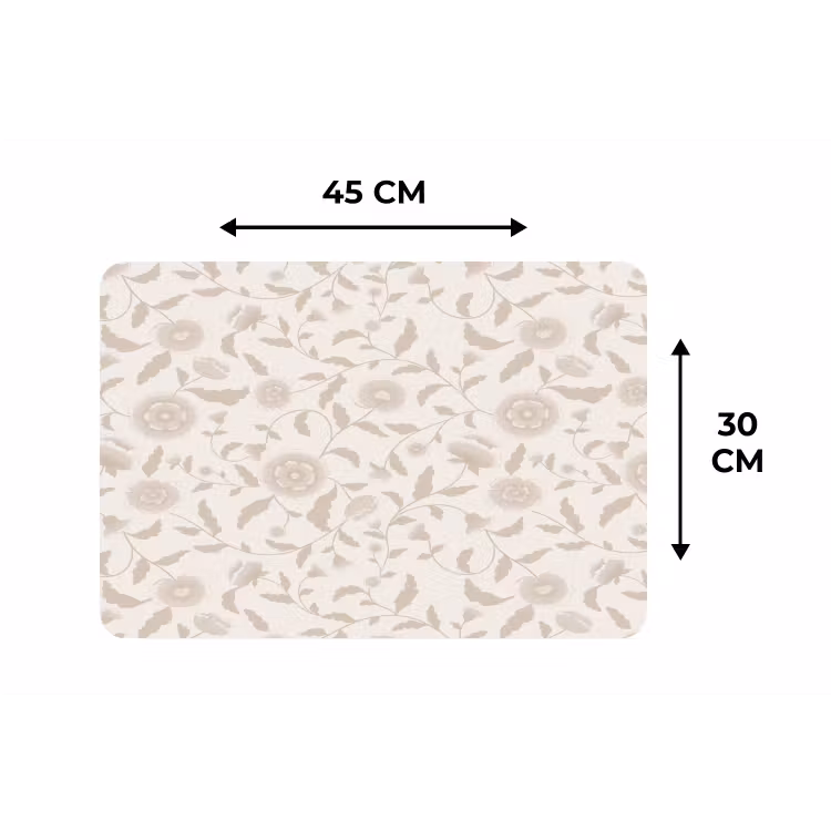 Sierlijk - Bloemen - Beige Placemat vinyl groot 368 -specs