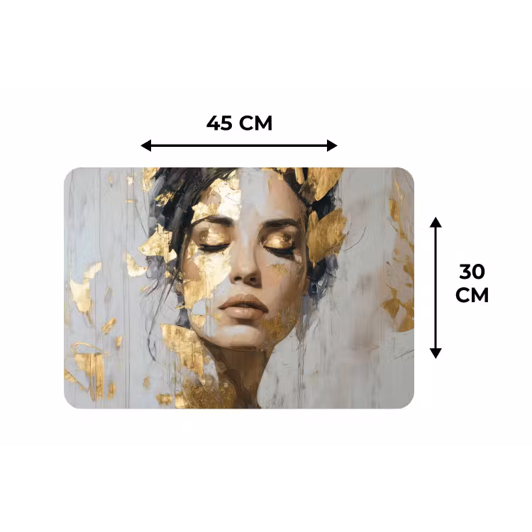 Sierlijk - Vrouw - Goud - Ogen Placemat vinyl groot -specs