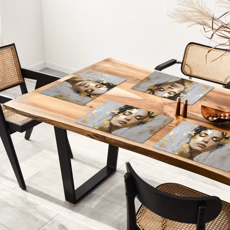 Sierlijk - Vrouw - Goud - Ogen Placemat vinyl groot -zzsfeer4_Kitchenyeah-website