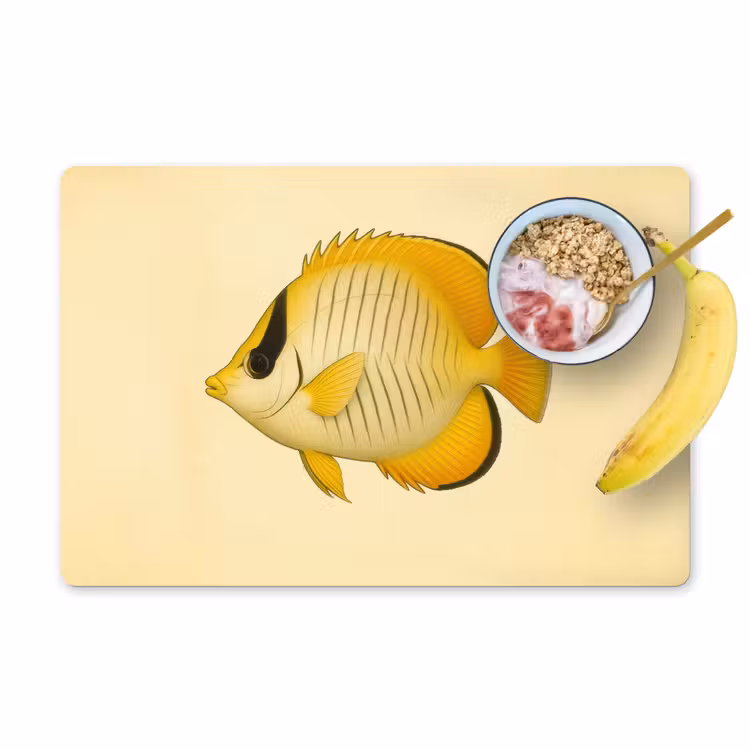 Ovaal - Vis - Geel - Schubben Placemat vinyl groot -zzzproduct_Kitchenyeah-website