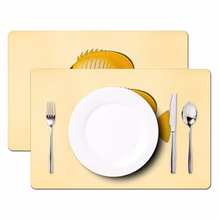Ovaal - Vis - Geel - Schubben Placemat vinyl groot -zzsfeer2_Kitchenyeah-website