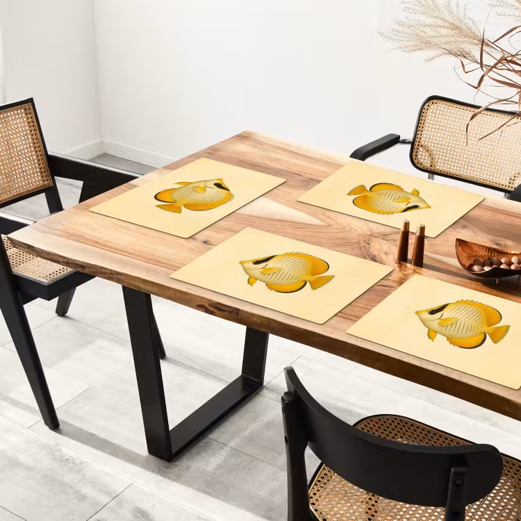 Ovaal - Vis - Geel - Schubben Placemat vinyl groot -zzsfeer4_Kitchenyeah-website