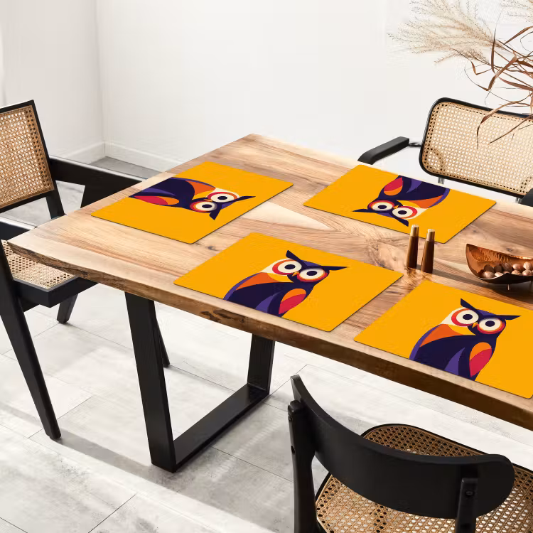 Uil - Grafisch - Kleurrijk - Ogen Placemat vinyl groot -zzsfeer4_Kitchenyeah-website