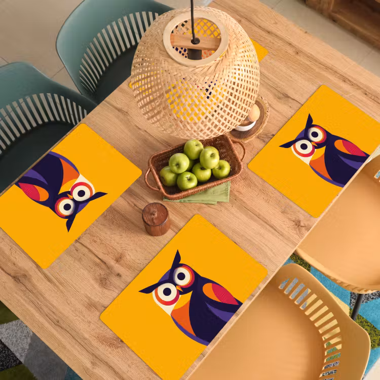 Uil - Grafisch - Kleurrijk - Ogen Placemat vinyl groot -zzsfeer5_Kitchenyeah-website