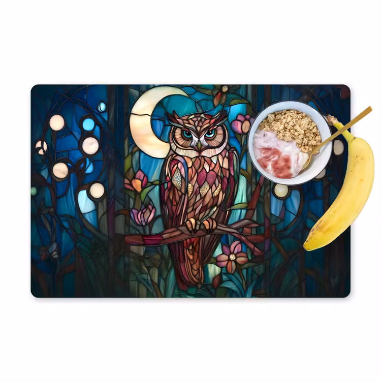 Uil - Mozaïek - Maan - Nacht Placemat vinyl groot -zzzproduct_Kitchenyeah-website