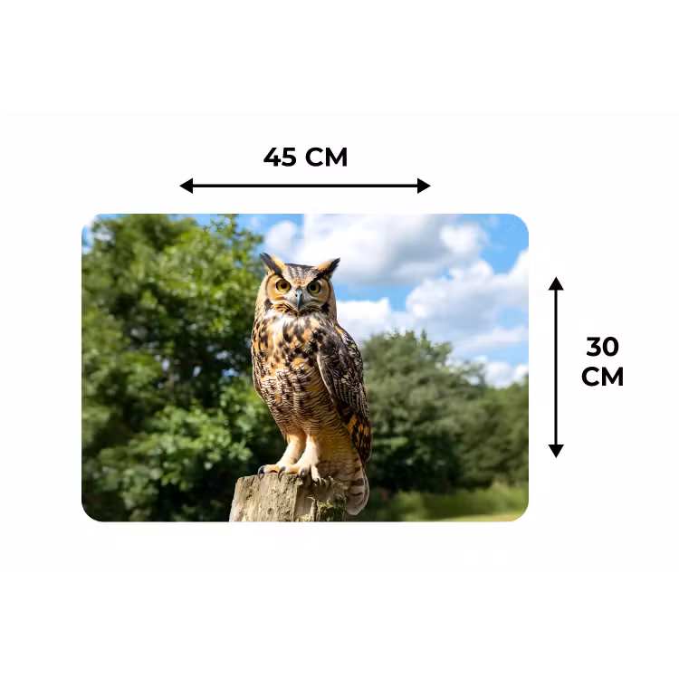 Uil - Boomstronk - Bos - Lucht Placemat vinyl groot -specs