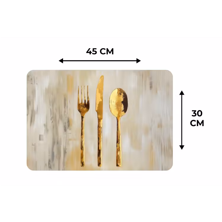 Verf - Goud - Bestek Placemat vinyl groot -specs