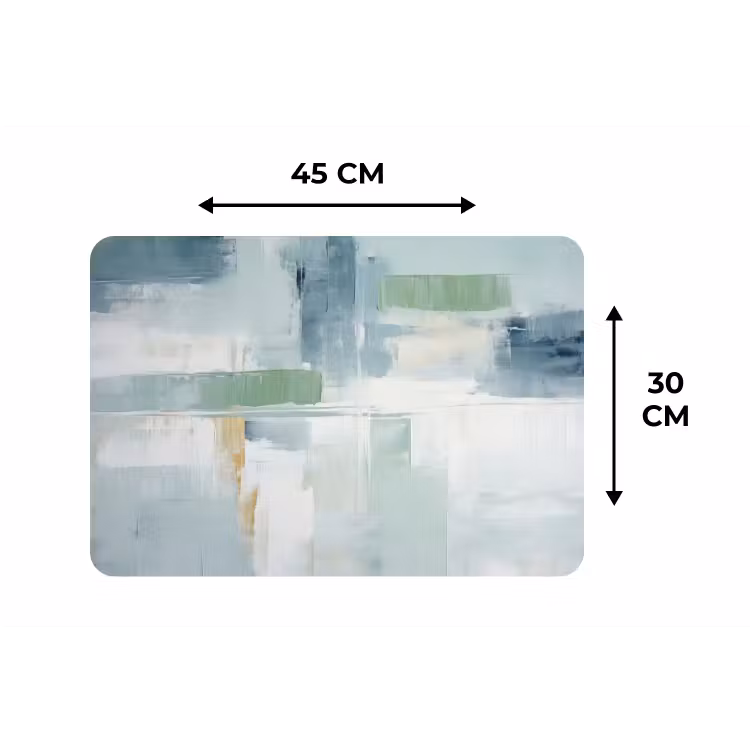 Verf - Moderne kunst - Abstract - Grijs Placemat vinyl groot -specs