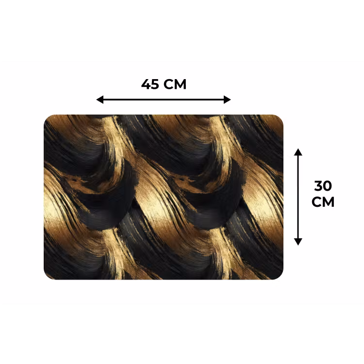 Verfstreken - Abstract - Goud - Zwart Placemat vinyl groot 368 -specs