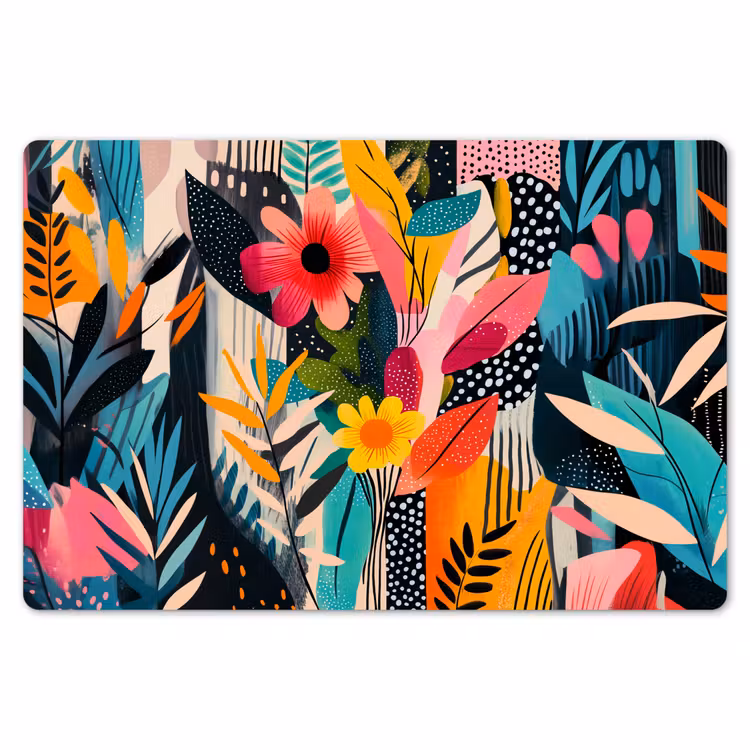 Schilderij - Abstract - Bloemen - Roze Placemat vinyl groot -zzsfeer1_Kitchenyeah-website