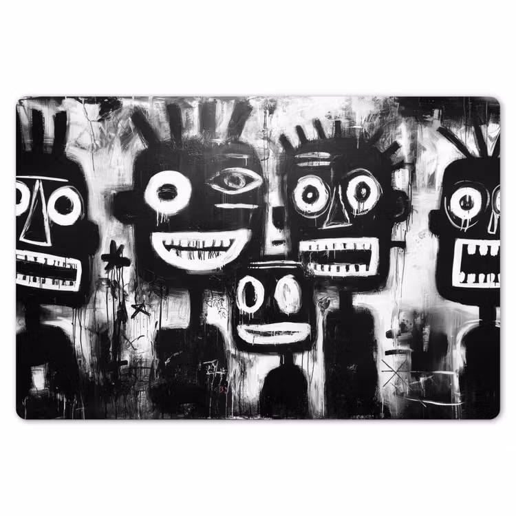Schilderij - Figuren - Zwart - Abstract Placemat vinyl groot -zzsfeer1_Kitchenyeah-website