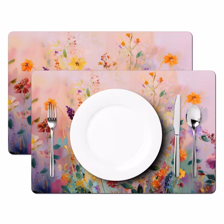 Schilderij - Bloemen - Abstract - Kleurrijk Placemat vinyl groot -zzsfeer2_Kitchenyeah-website