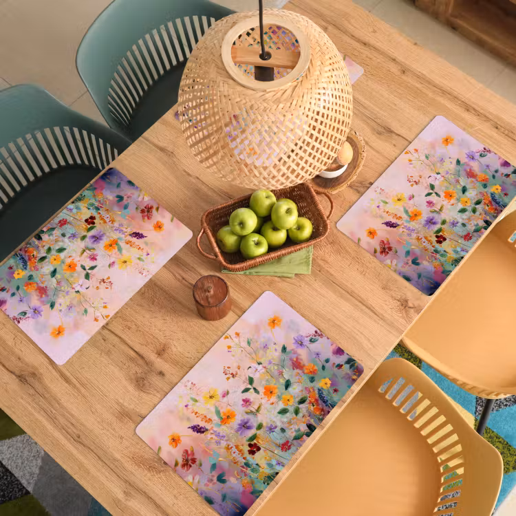 Schilderij - Bloemen - Abstract - Kleurrijk Placemat vinyl groot -zzsfeer5_Kitchenyeah-website