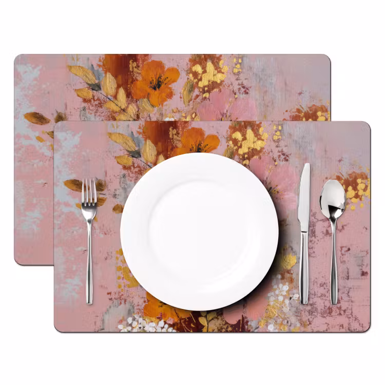 Schilderij - Bloemen - Rustiek - Roze Placemat vinyl groot -zzsfeer2_Kitchenyeah-website