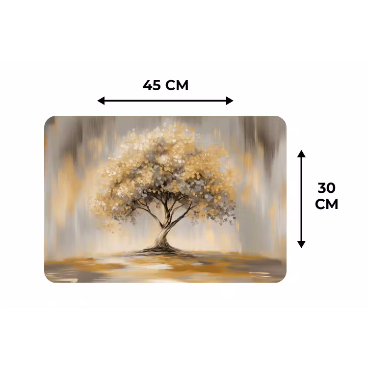 Schilderij - Boom - Abstract - Bladeren Placemat vinyl groot -specs