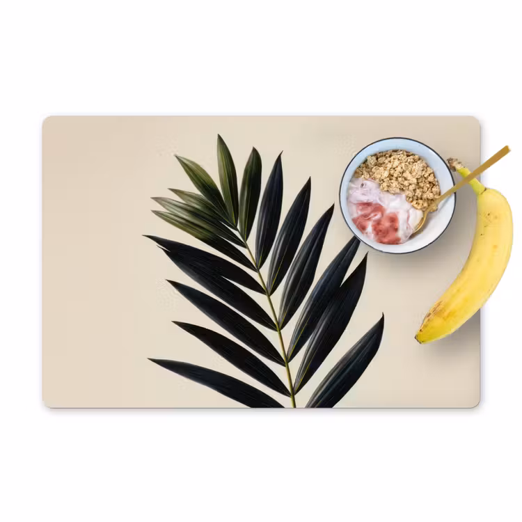 Palmblad - Donkere bladen - Subtiel Placemat vinyl groot -zzzproduct_Kitchenyeah-website