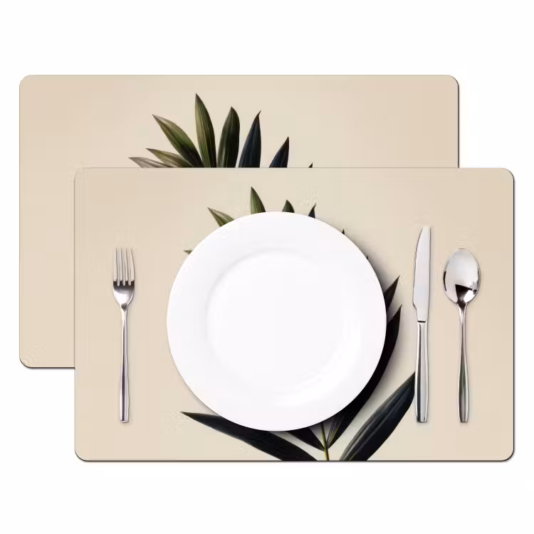 Palmblad - Donkere bladen - Subtiel Placemat vinyl groot -zzsfeer2_Kitchenyeah-website