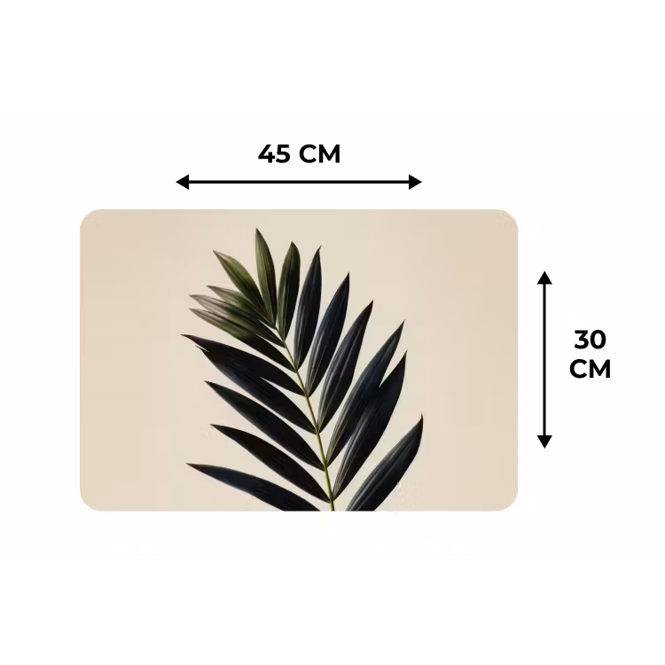 Palmblad - Donkere bladen - Subtiel Placemat vinyl groot -specs