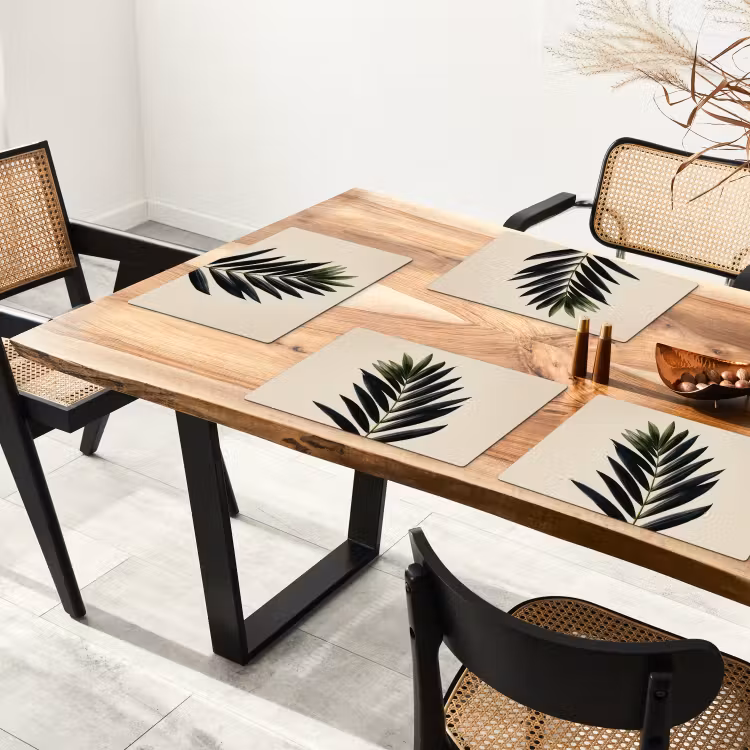 Palmblad - Donkere bladen - Subtiel Placemat vinyl groot -zzsfeer4_Kitchenyeah-website