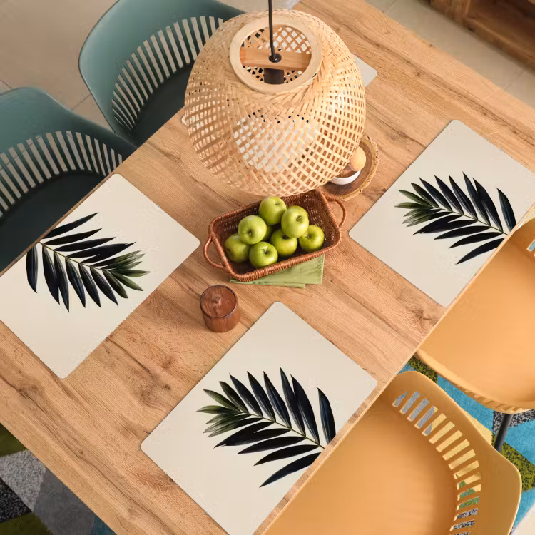 Palmblad - Donkere bladen - Subtiel Placemat vinyl groot -zzsfeer5_Kitchenyeah-website