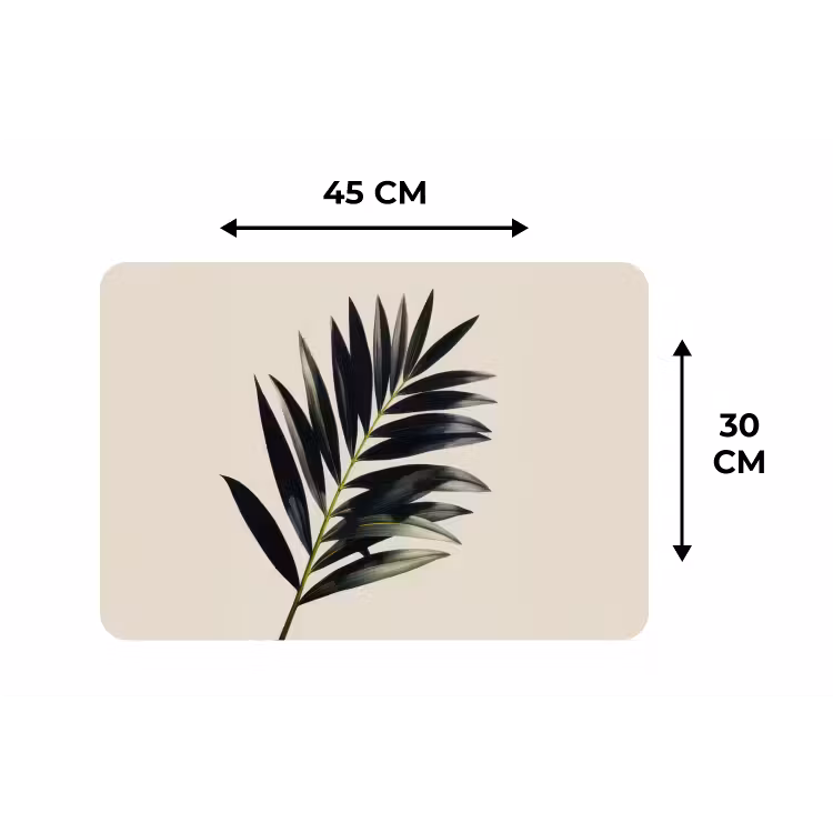 Palmblad - Subtiel - Groen - beige Placemat vinyl groot -specs