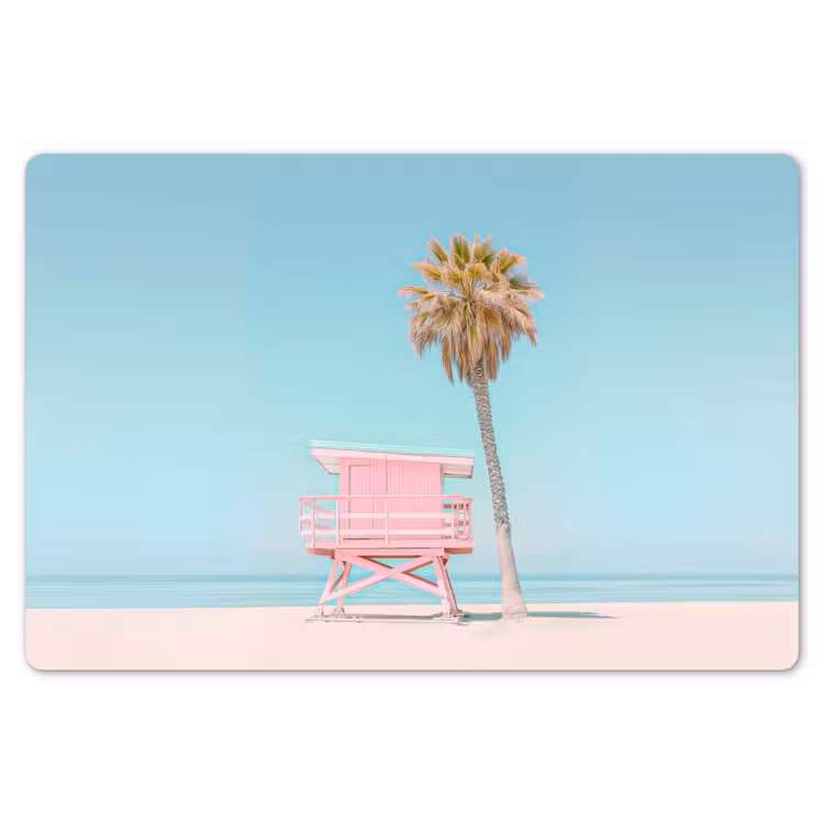 Palmboom - Strandhuis - Roze Placemat vinyl groot -zzsfeer1_Kitchenyeah-website