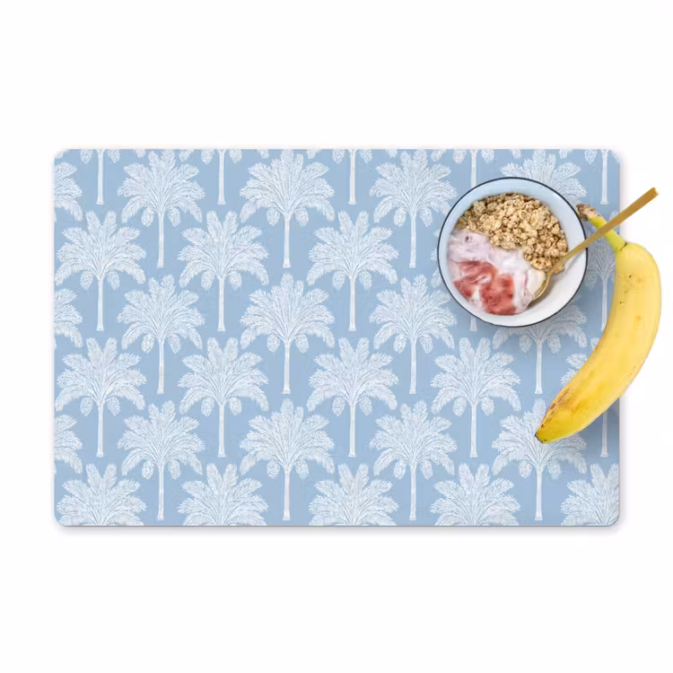 Palmboom - Modern - Blauw Placemat vinyl groot 368 -zzzproduct_Kitchenyeah-website