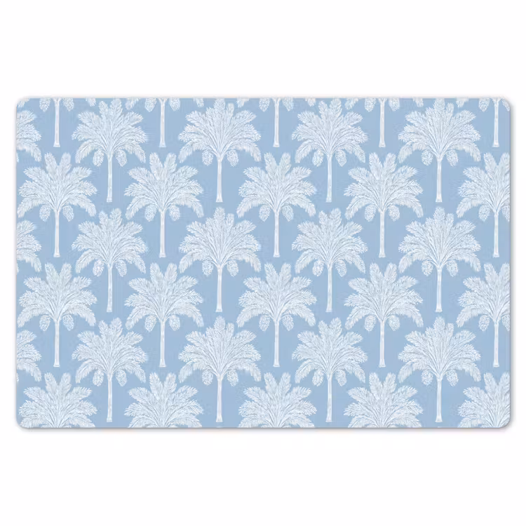Palmboom - Modern - Blauw Placemat vinyl groot 368 -zzsfeer1_Kitchenyeah-website