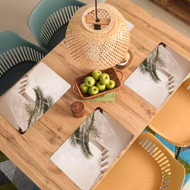 Palmboom - Schaduw - Trap - Beige Placemat vinyl groot -zzsfeer5_Kitchenyeah-website
