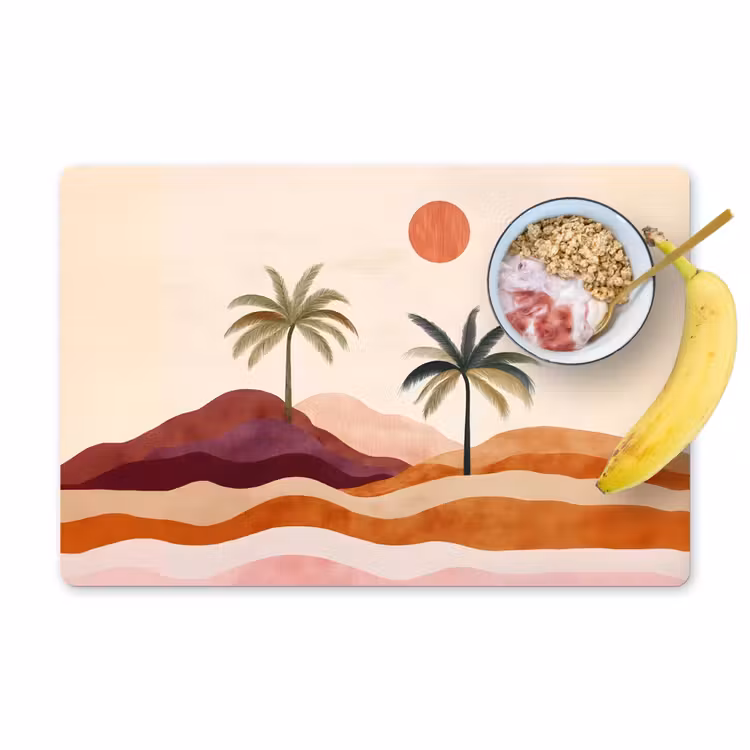 Palmbomen - Abstract - Zon - Heuvels Placemat vinyl groot -zzzproduct_Kitchenyeah-website