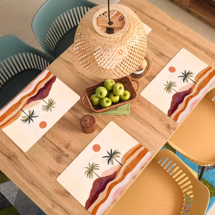 Palmbomen - Abstract - Zon - Heuvels Placemat vinyl groot -zzsfeer5_Kitchenyeah-website