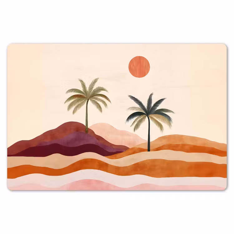 Palmbomen - Abstract - Zon - Heuvels Placemat vinyl groot -zzsfeer1_Kitchenyeah-website