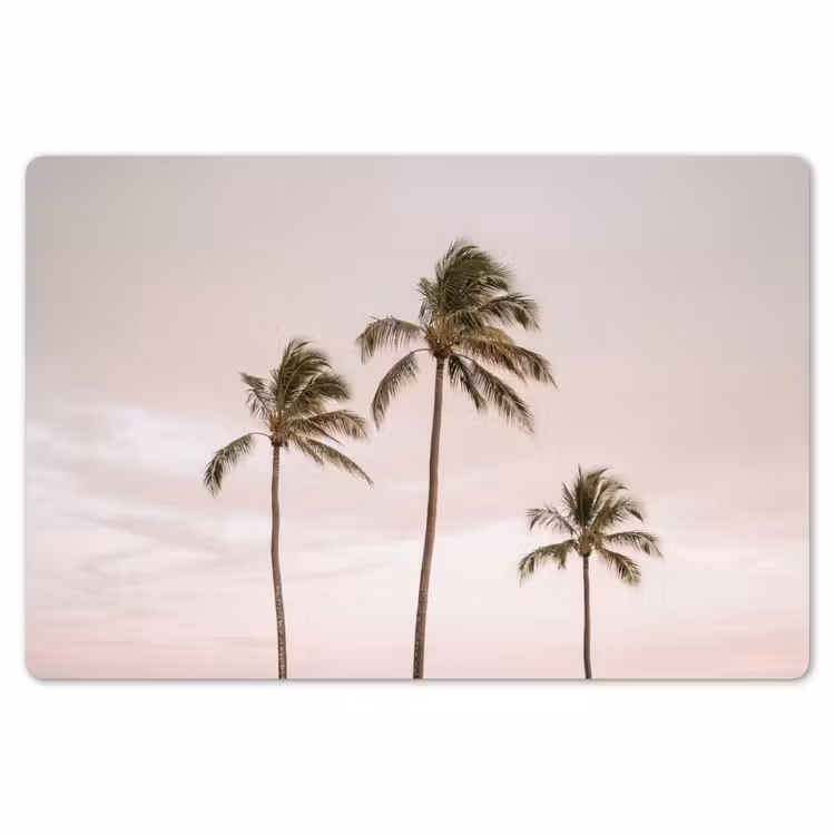 Palmbomen - Zonsondergang - Roze Placemat vinyl groot -zzsfeer1_Kitchenyeah-website