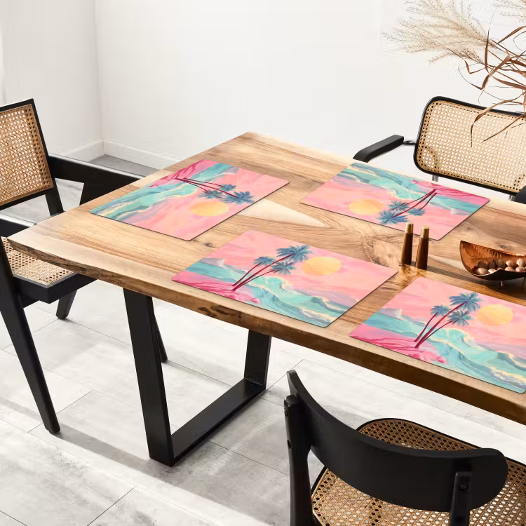 Palmbomen - Golven - Zee Placemat vinyl groot -zzsfeer4_Kitchenyeah-website