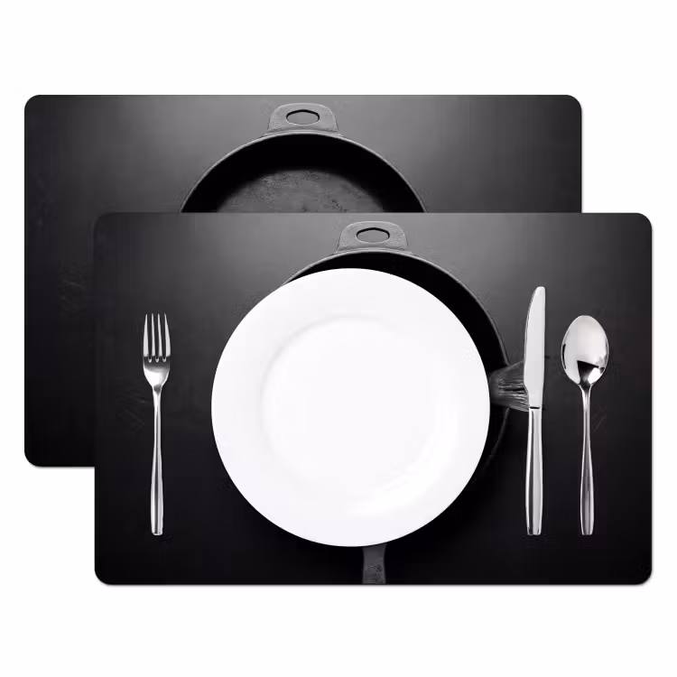 Pan - Vis - Zwart - Wit Placemat vinyl groot -zzsfeer2_Kitchenyeah-website