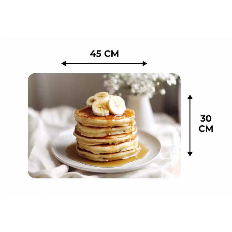 Pannenkoeken - Banaan - Siroop - Wit - Beige Placemat vinyl groot -specs