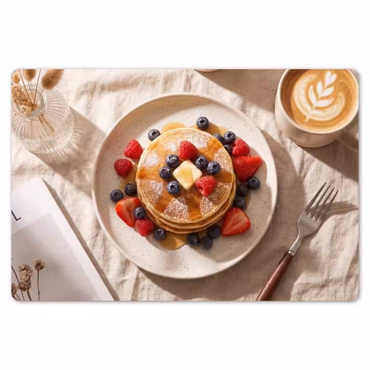 Pannenkoeken - Bessen - Ontbijt - Modern - Beige Placemat vinyl groot -zzsfeer1_Kitchenyeah-website