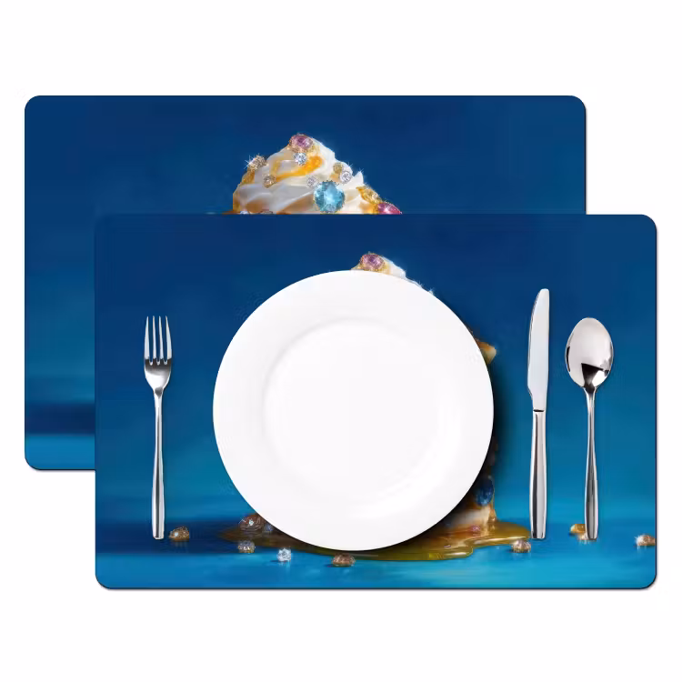 Pannenkoeken - Steentjes - Glitter - Slagroom Placemat vinyl groot -zzsfeer2_Kitchenyeah-website