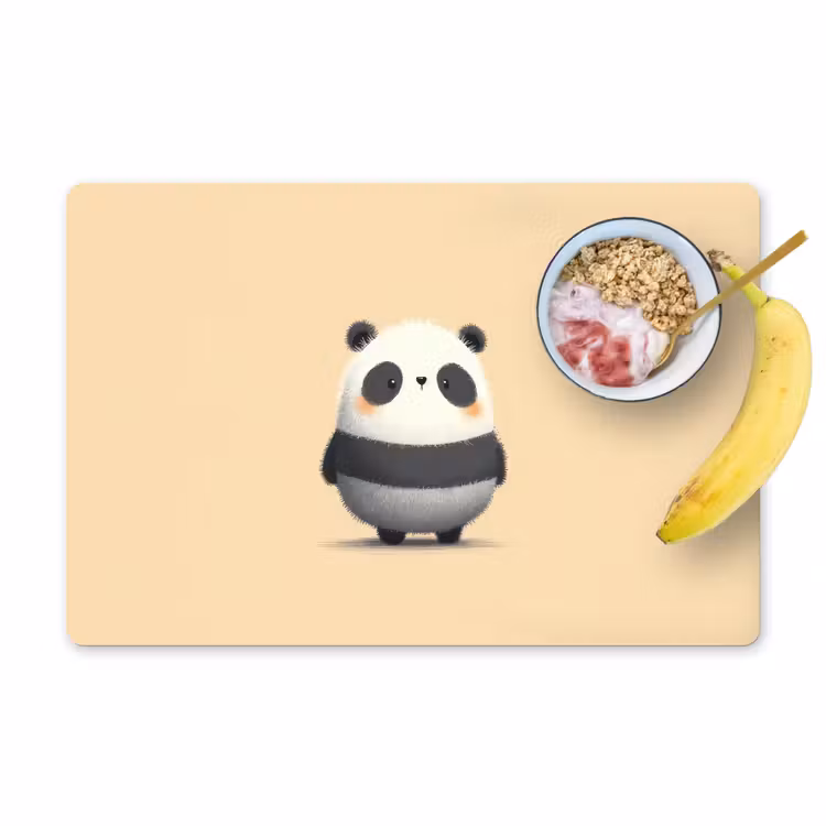 Panda - Beige - Minimalistisch Placemat vinyl groot -zzzproduct_Kitchenyeah-website