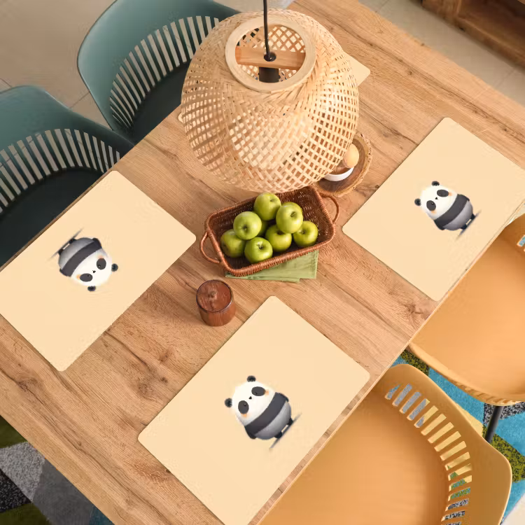 Panda - Beige - Minimalistisch Placemat vinyl groot -zzsfeer5_Kitchenyeah-website