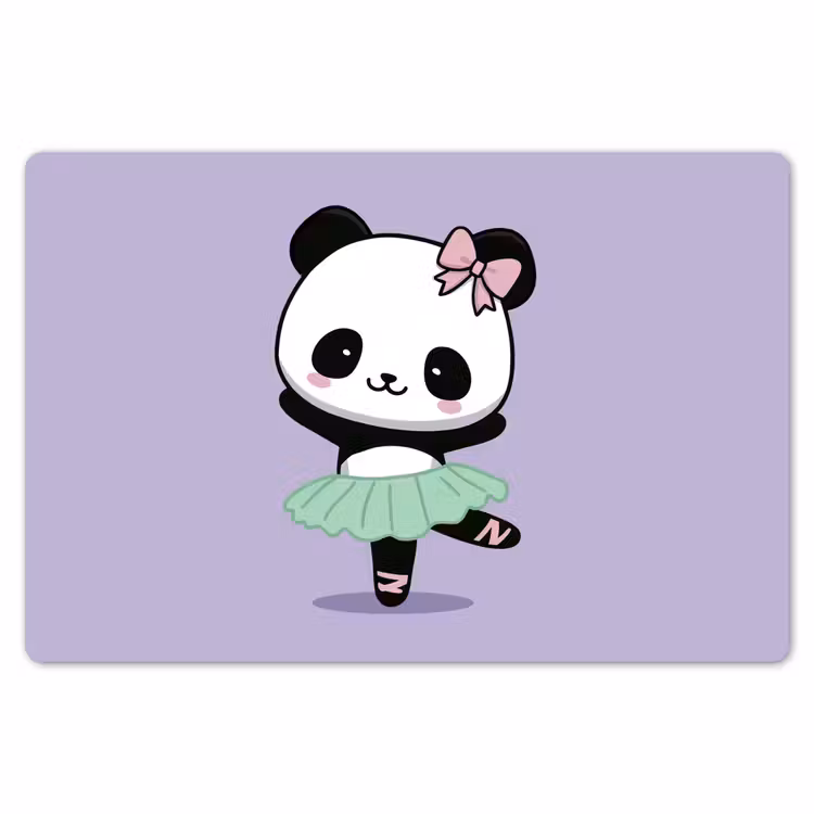 Dansende panda - Paars - Sierlijk - Kawaii Placemat vinyl groot -zzsfeer1_Kitchenyeah-website